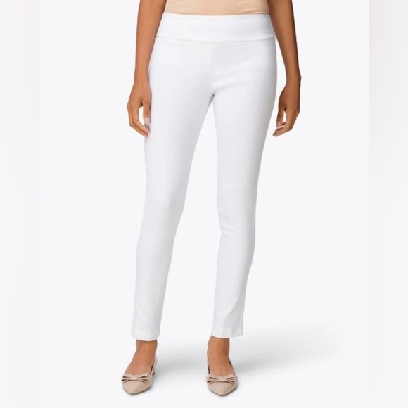 Elliott Lauren Ankle Pants White Control Stretch Size 4 Elastic Waistband - Picture 1 of 8